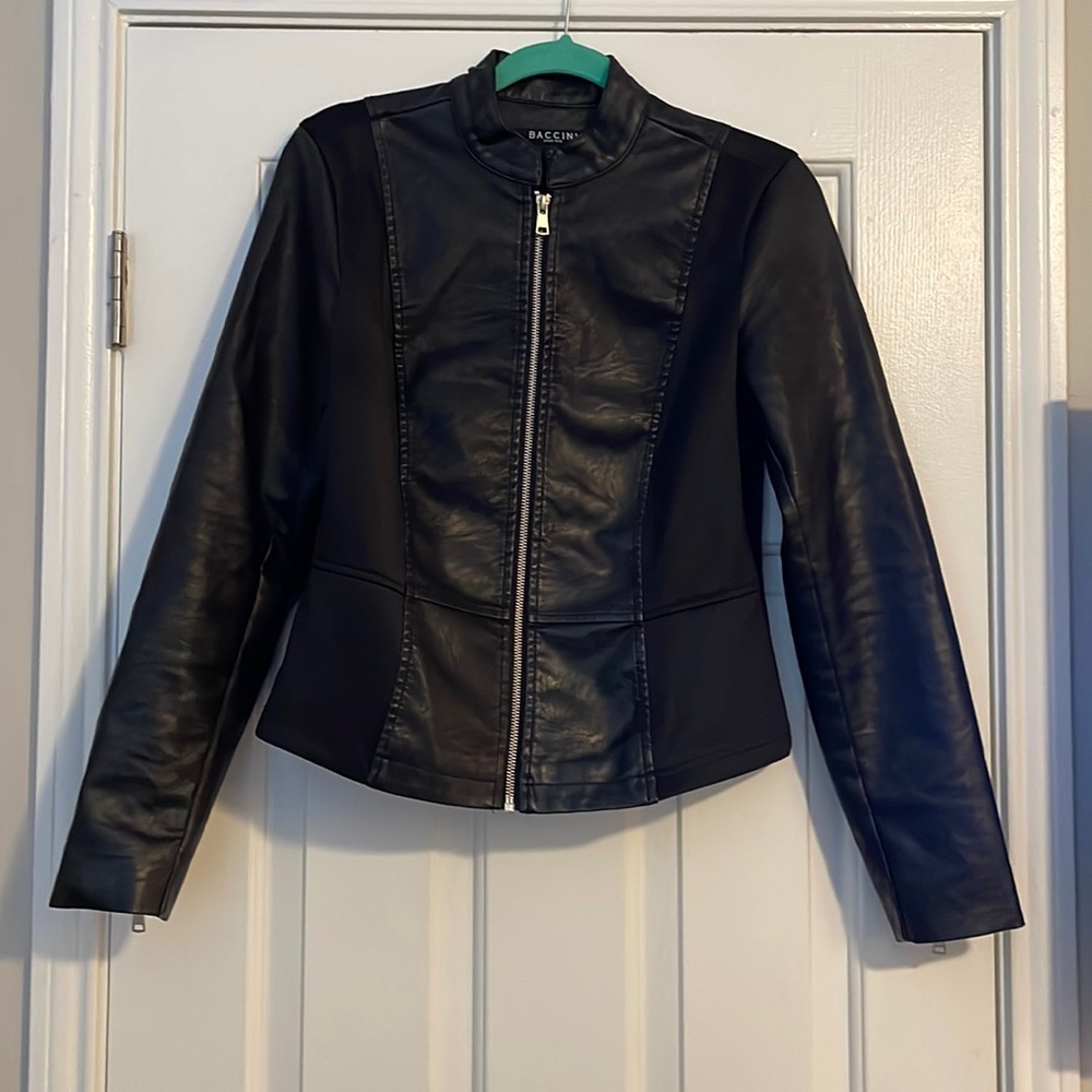 Baccini Faux Leather Moto Jacket